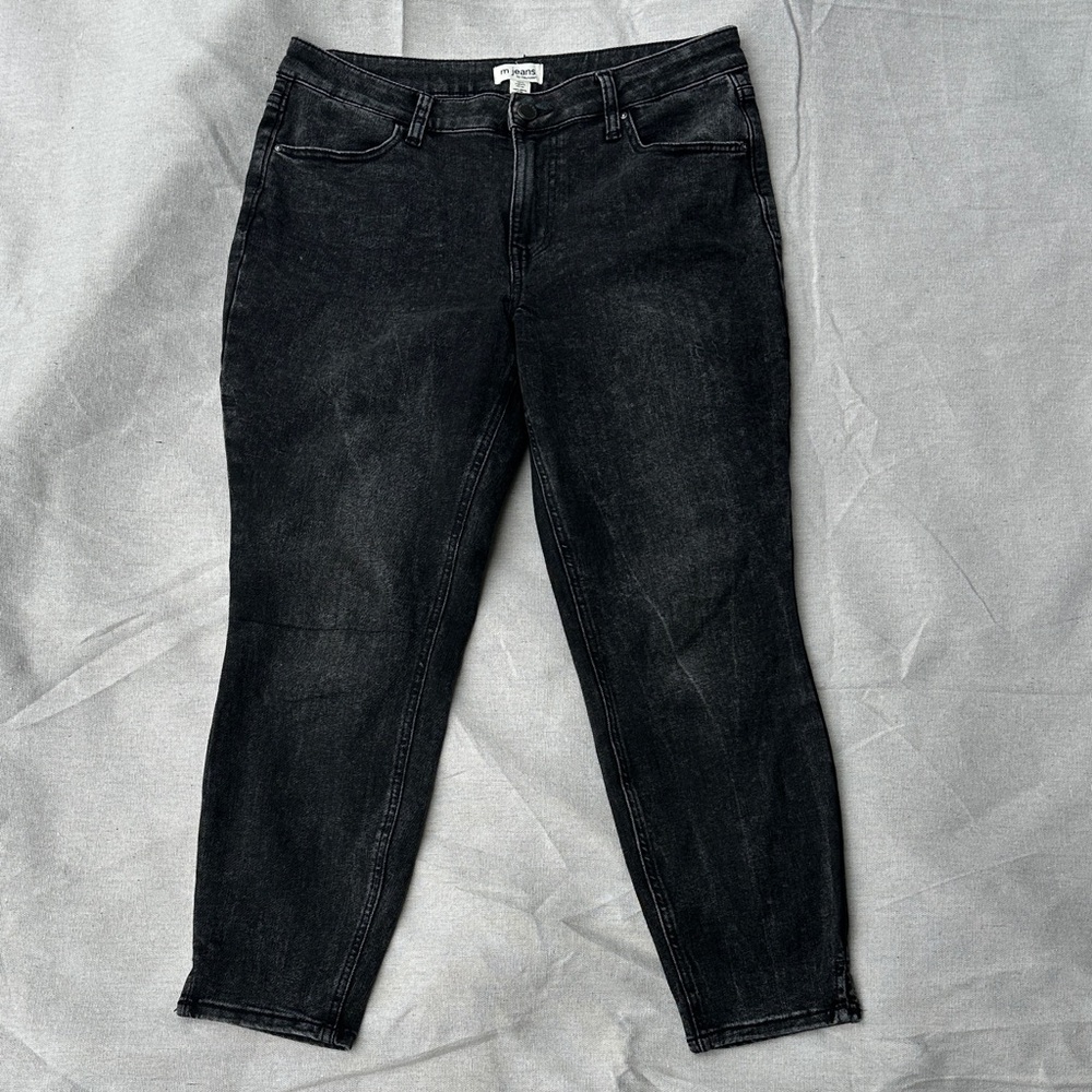 M Jeans Women's Super Skinny Black Ankle Jeans - Classic Stretch Fit - Size L
